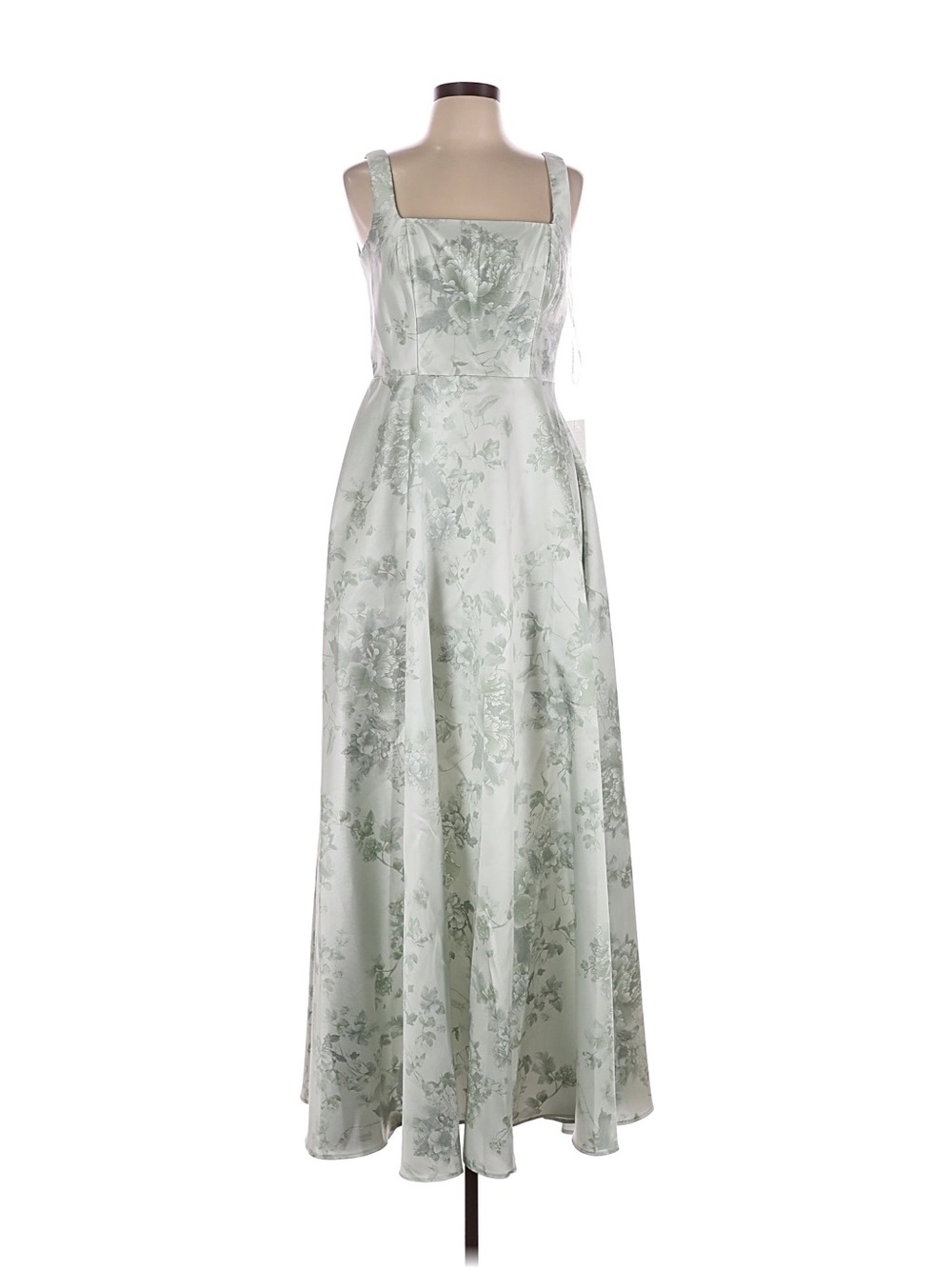 NWT Dessy Collection 10 Sage Cottage Rose Square-Neck Maxi Dress